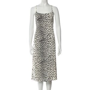 ❌ CONSIGNED ❌ Reformation white black animal print slip midi dress M